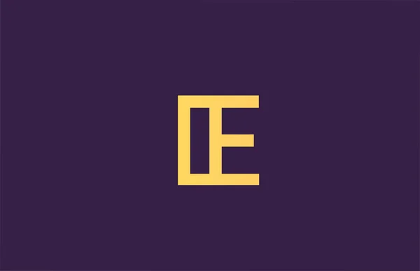Жовтий Фіолетовий Алфавіт Літери Значок Логотипу Компанії Простий Дизайн Лінії — стоковий вектор