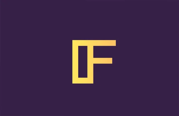 Yellow Purple Alphabet Letter Logo Icon Company Simple Line Design — Stock Vector