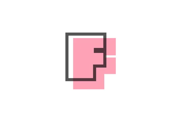 Geometric Pink Black Line Alphabet Letter Icon Company Упрощенный Дизайн — стоковый вектор