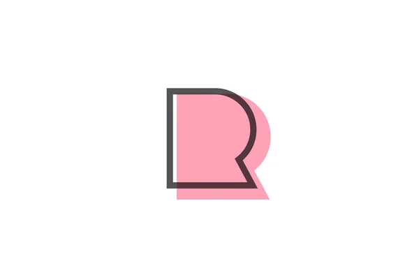 Geometris Pink Garis Hitam Huruf Alfabet Ikon Untuk Perusahaan Desain - Stok Vektor
