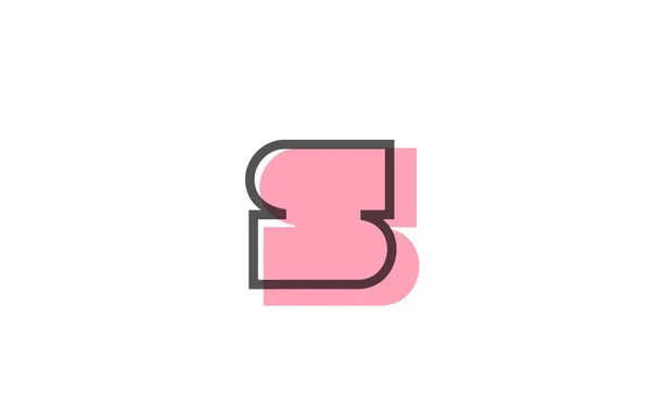 Geométrica Rosa Linha Preta Alfabeto Letra Logotipo Ícone Para Empresa — Vetor de Stock