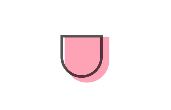 Geometric Pink Black Line Alphabet Letter Icon Company Упрощенный Дизайн — стоковый вектор