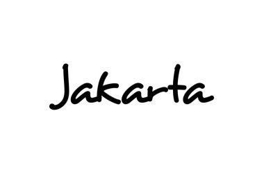 Jakarta City el yazısıyla yazılmış el yazısı. Kaligrafi metni. Siyah renkli tipografi