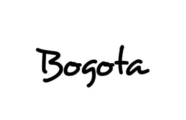 Bogota şehrinin el yazısıyla yazılmış el yazısı harfleri. Kaligrafi metni. Siyah renkli tipografi