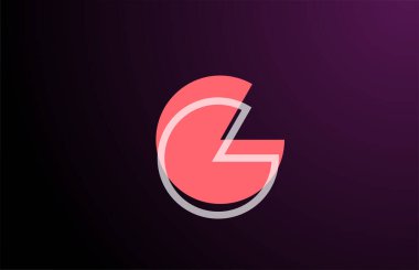 Şirket için pembe siyah geometrik G çizgi alfabe harfi simgesi. İş ve şirket için basit çizgi tasarımı