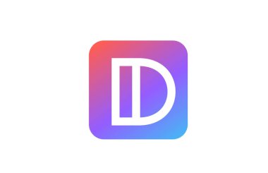 Renkli mavi alfabe harfli alfabe simgesi. Şirket ve iş kimliği için satır tasarımı