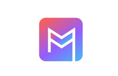 Renkli mavi alfabe harfi logo simgesi. Şirket ve iş kimliği için satır tasarımı