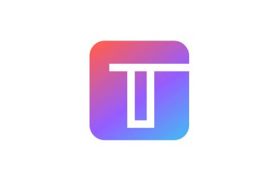 Renkli mavi alfabe harfi logo simgesi. Şirket ve iş kimliği için satır tasarımı