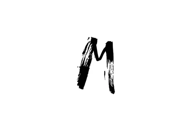Значок Логотипа Буквы Гранжа Алфавита Рукописный Винтажный Дизайн Черно Белый — стоковый вектор