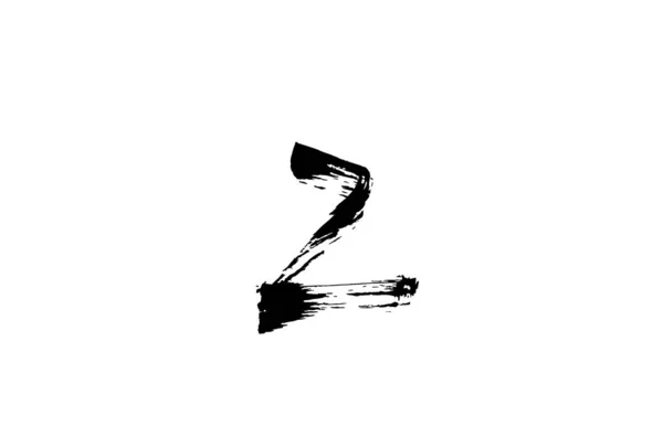 グランジZアルファベット文字のロゴアイコン 手書きのヴィンテージデザイン ビジネスや会社のための黒と白の色 — ストックベクタ