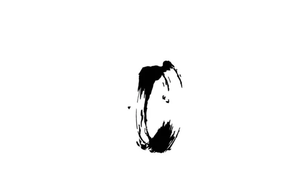Μηδέν Grunge Αριθμός Λογότυπο Σχέδιο Εικονίδιο Χειρόγραφο Vintage Concept Μαύρο — Διανυσματικό Αρχείο