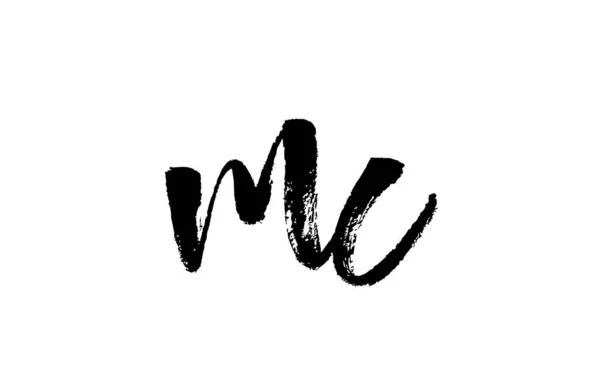 C字母图标组合 Grunge手写复古设计 公司和企业的黑色白色 — 图库矢量图片