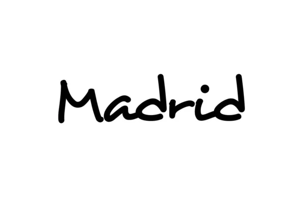 Madrid City Handwritten Text Word Hand Lettering Calligraphy Text Typography — Stock Vector