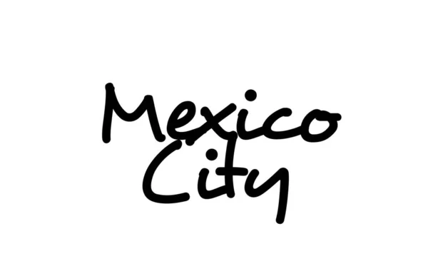メキシコ市手書きの文字の単語の手のレタリング 書道のテキスト 黒い色のタイポグラフィ — ストックベクタ