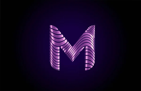 公司的M黄色字母标识图标 奢侈品配饰身份的金属金线设计 — 图库矢量图片