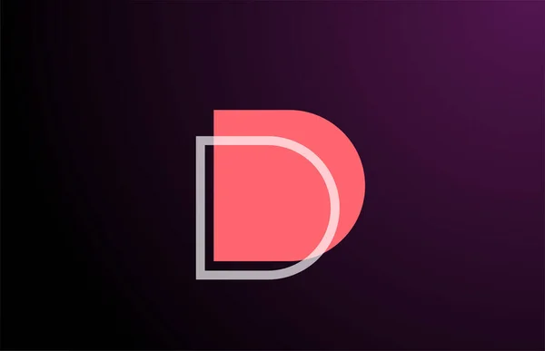 Rose Noir Géométrique Ligne Lettre Alphabet Logo Icône Pour Entreprise — Image vectorielle
