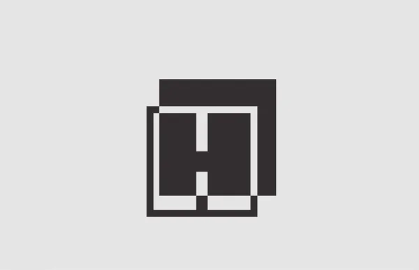 Geométrica Preto Branco Alfabeto Letra Logotipo Ícone Para Negócio Design — Vetor de Stock