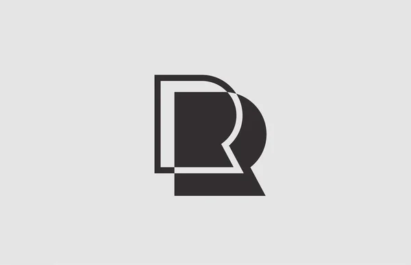 Геометрична Чорно Біла Літера Значок Логотипу Бізнесу Простий Дизайн Лінії — стоковий вектор