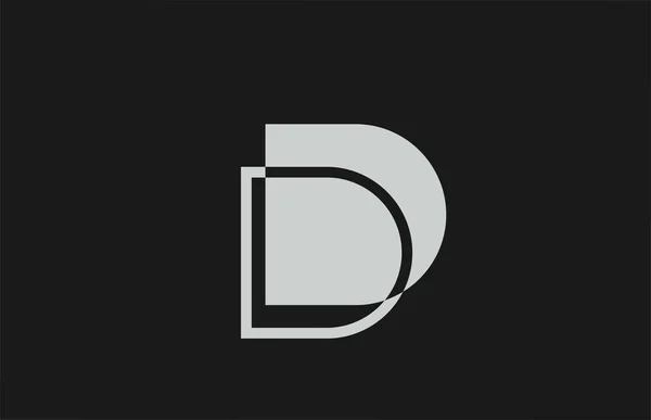 Grau Schwarz Weiß Buchstabe Buchstabe Logo Symbol Einfaches Liniendesign Für — Stockvektor