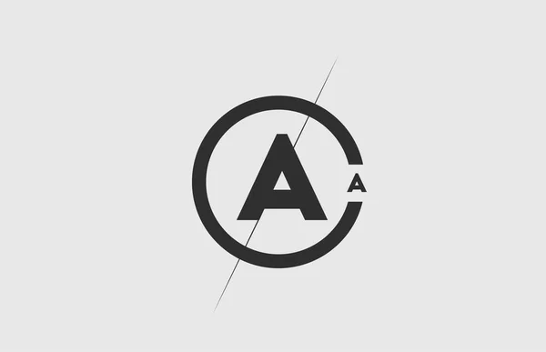 Alphabet Noir Blanc Une Icône Logo Lettre Conception Simple Ligne — Image vectorielle