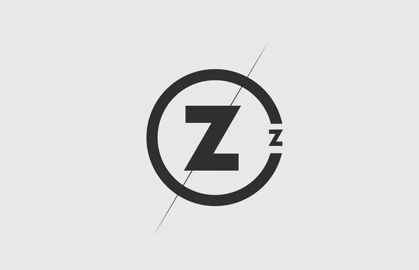 Black White Alphabet Letter Logo Icon Простой Дизайн Линии Круга — стоковый вектор