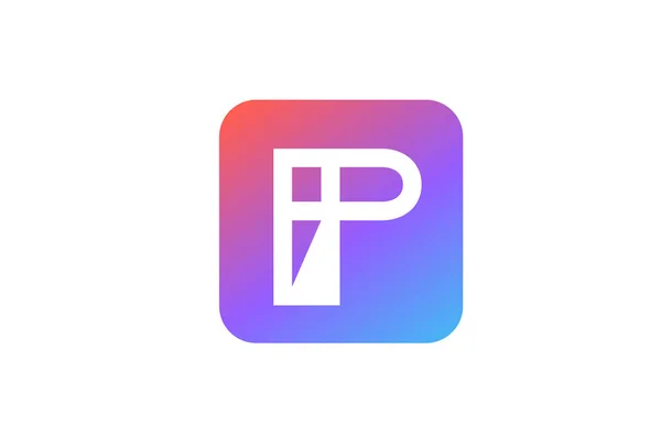 Gekleurd Blauw Roze Alfabet Letter Logo Pictogram Lijnontwerp Voor Bedrijfs — Stockvector