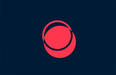 kırmızı siyah O alfabe harfi simgesi. İş ve şirket tasarımı