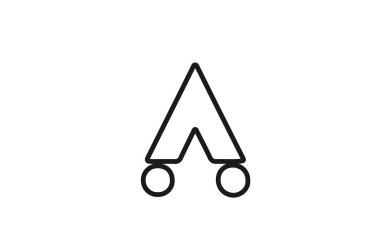 Satırlı bir harf logosu simgesi. İş ve şirket için siyah beyaz tasarım