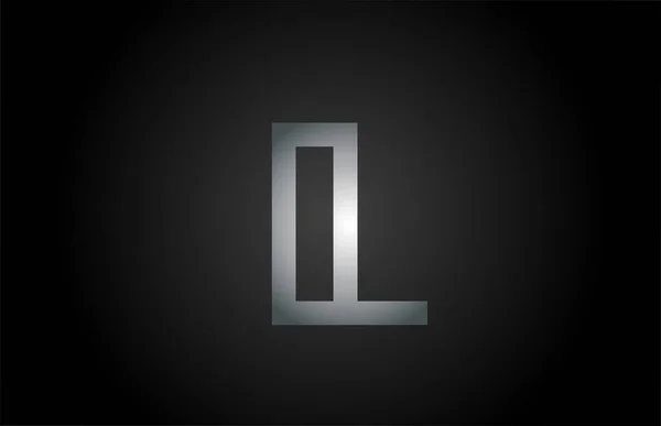 ブラックグレーLアルファベット文字のロゴアイコン 商号等のラインデザイン — ストックベクタ