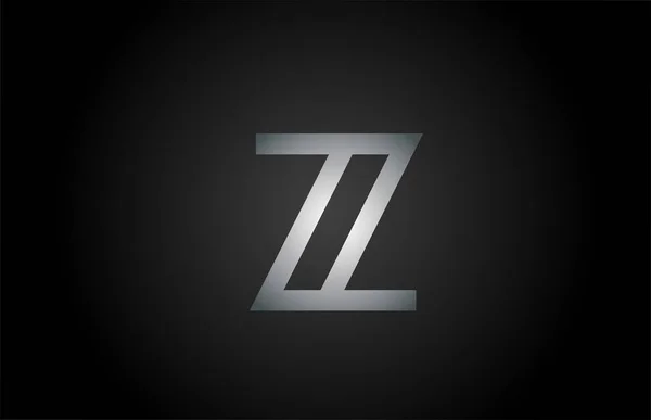 黑色灰色Z字母标识图标 公司和企业身份的线路设计 — 图库矢量图片