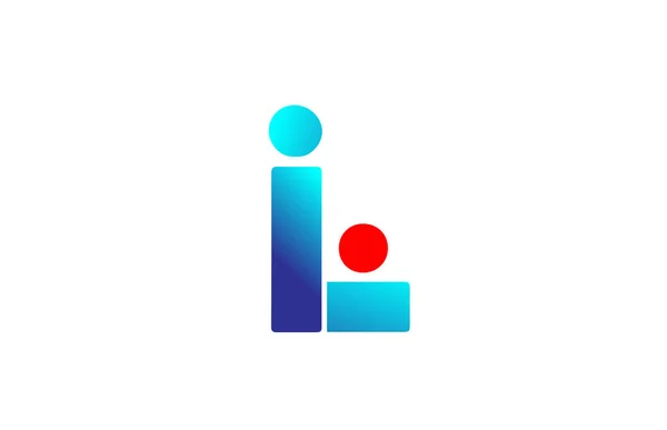 L青赤アルファベット文字のロゴアイコン ビジネスと会社のアイデンティティのためのグラデーションデザイン — ストックベクタ