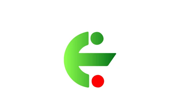 緑の赤いEアルファベットの文字のロゴアイコン ビジネスと会社のためのグラデーションデザイン — ストックベクタ