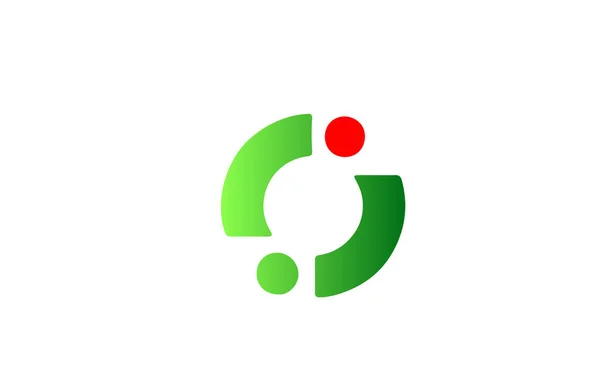 緑のOアルファベット文字のロゴアイコン ビジネスと会社のためのグラデーションデザイン — ストックベクタ