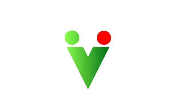 Verde Vermelho Alfabeto Letra Logotipo Ícone Projeto Gradual Para Negócios — Vetor de Stock