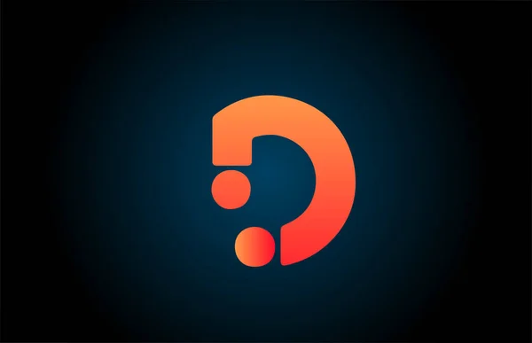 Alfabeto Letra Logotipo Ícone Laranja Preto Design Corporativo Para Negócios — Vetor de Stock
