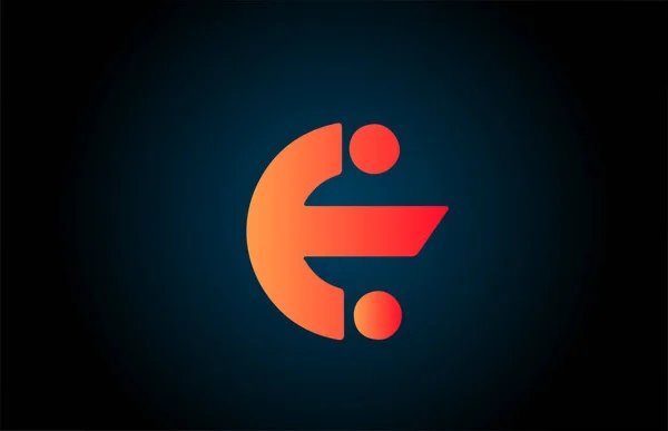 Icono Del Logotipo Letra Del Alfabeto Naranja Negro Diseño Corporativo — Archivo Imágenes Vectoriales