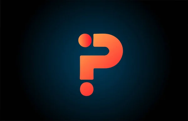 オレンジと黒のPアルファベット文字のロゴアイコン 会社のコーポレートデザイン — ストックベクタ