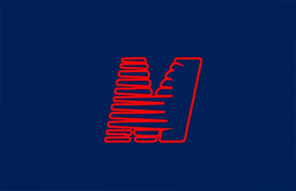 Kırmızı Çizgi Alfabe Harfi Logo Simgesi Şirket Dünyası Için Basit — Stok Vektör