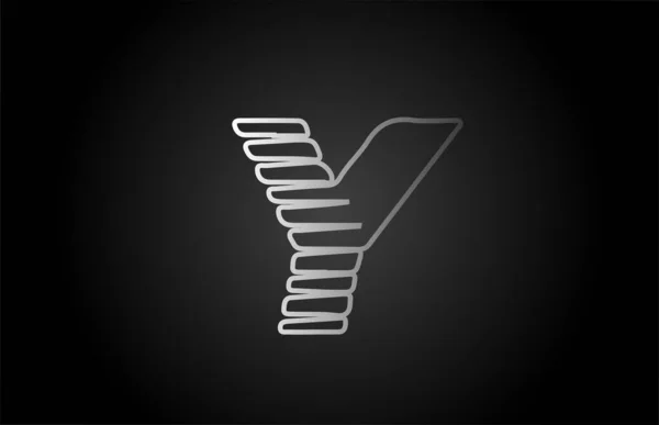 Witte Lijn Alfabet Letter Logo Pictogram Eenvoudig Lijnontwerp Voor Bedrijf — Stockvector