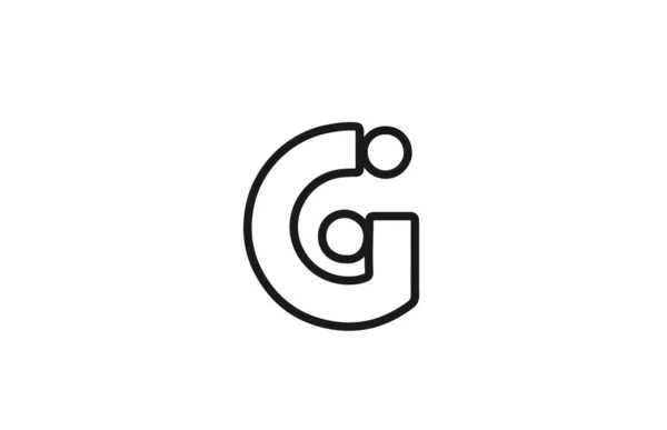 Alphabet Letter Logo Icon Line Black White Design Business Company — Stock Vector