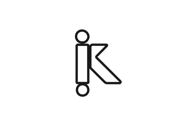 アルファベットK文字のロゴのアイコン ビジネスや企業のための黒と白のデザイン — ストックベクタ