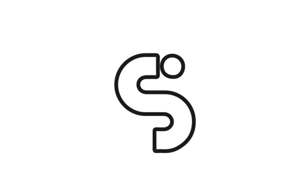 Значок Логотипу Літери Лінією Чорно Білий Дизайн Бізнесу Компанії — стоковий вектор