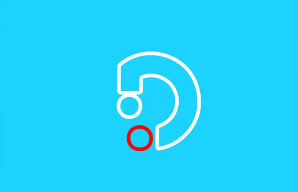 Линия Буквы Логотипа Выполнена Красно Белом Цвете Синий Цвет Фона — стоковый вектор