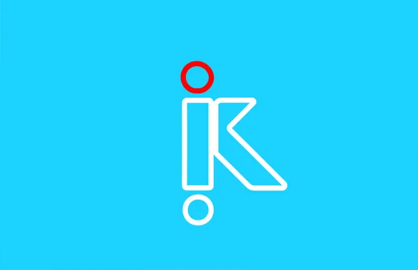 Linie Alphabet Buchstabe Logo Symbol Design Rot Und Weiß Blaue — Stockvektor