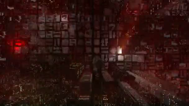 罪恶之城数码视觉动画 — 图库视频影像