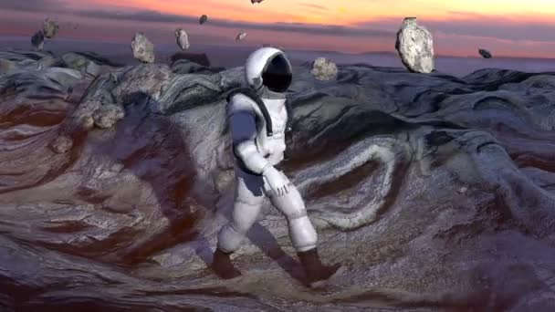 Ψηφιακό Οπτικό Animation Spaceman — Αρχείο Βίντεο