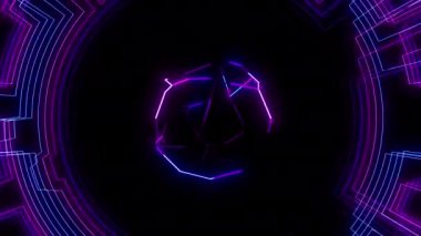 Silikon dijital görsel animasyon. Başlıklarda, sunumlarda veya VJ kullanımında kullanmak için ideal döngüsüz renksiz geometrik patlayıcı etkisi görüntüsü.