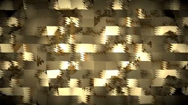 Streszczenie Złotej Cyfrowej Animacji Wizualnej Pętla Bezszwowa Abstrakcyjna Geometryczny Efekt — Wideo stockowe