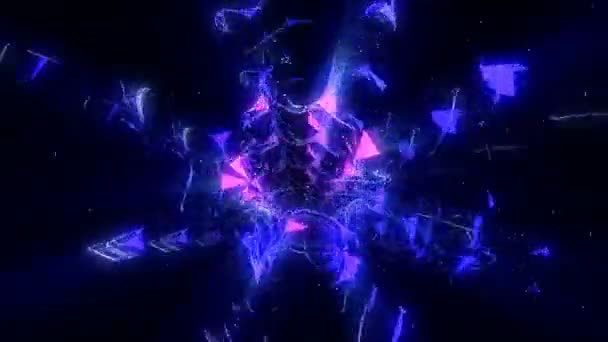 宇宙力学デジタル視覚アニメーション タイトル プレゼンテーション Vj使用に理想的なシームレスな抽象色の幾何学的爆発効果映像をループ — ストック動画