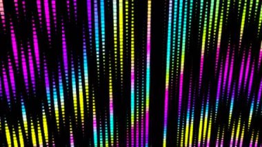 LED parçacıkları dijital görsel animasyon. Başlıklarda, sunumlarda veya VJ kullanımında kullanmak için ideal döngüsüz renksiz geometrik patlayıcı etkisi görüntüsü.